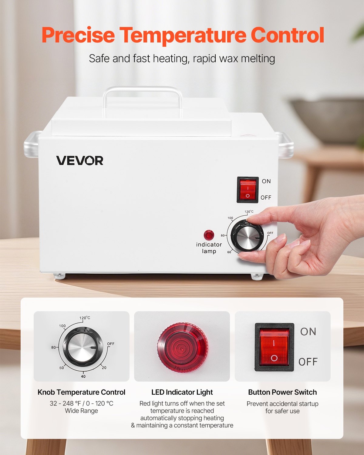 Single Wax Warmer 3000ML 300W Professional Wax Heater Pot For Hair Removal