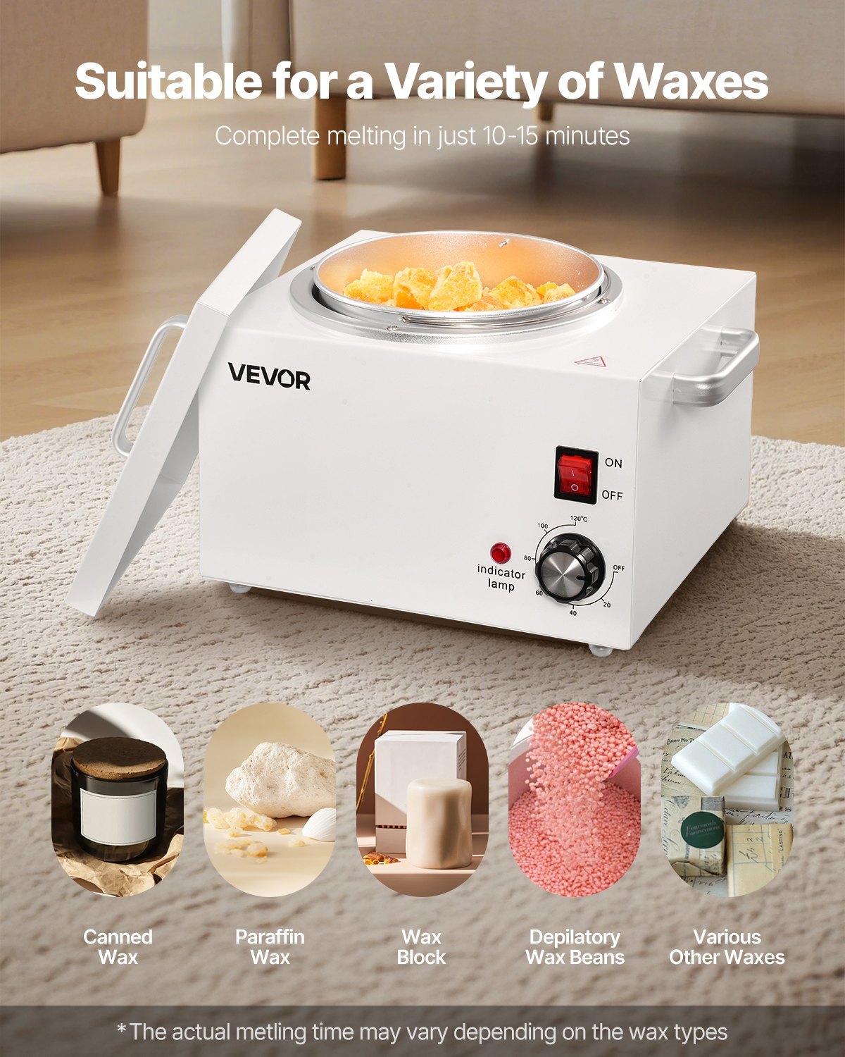 Single Wax Warmer 3000ML 300W Professional Wax Heater Pot For Hair Removal