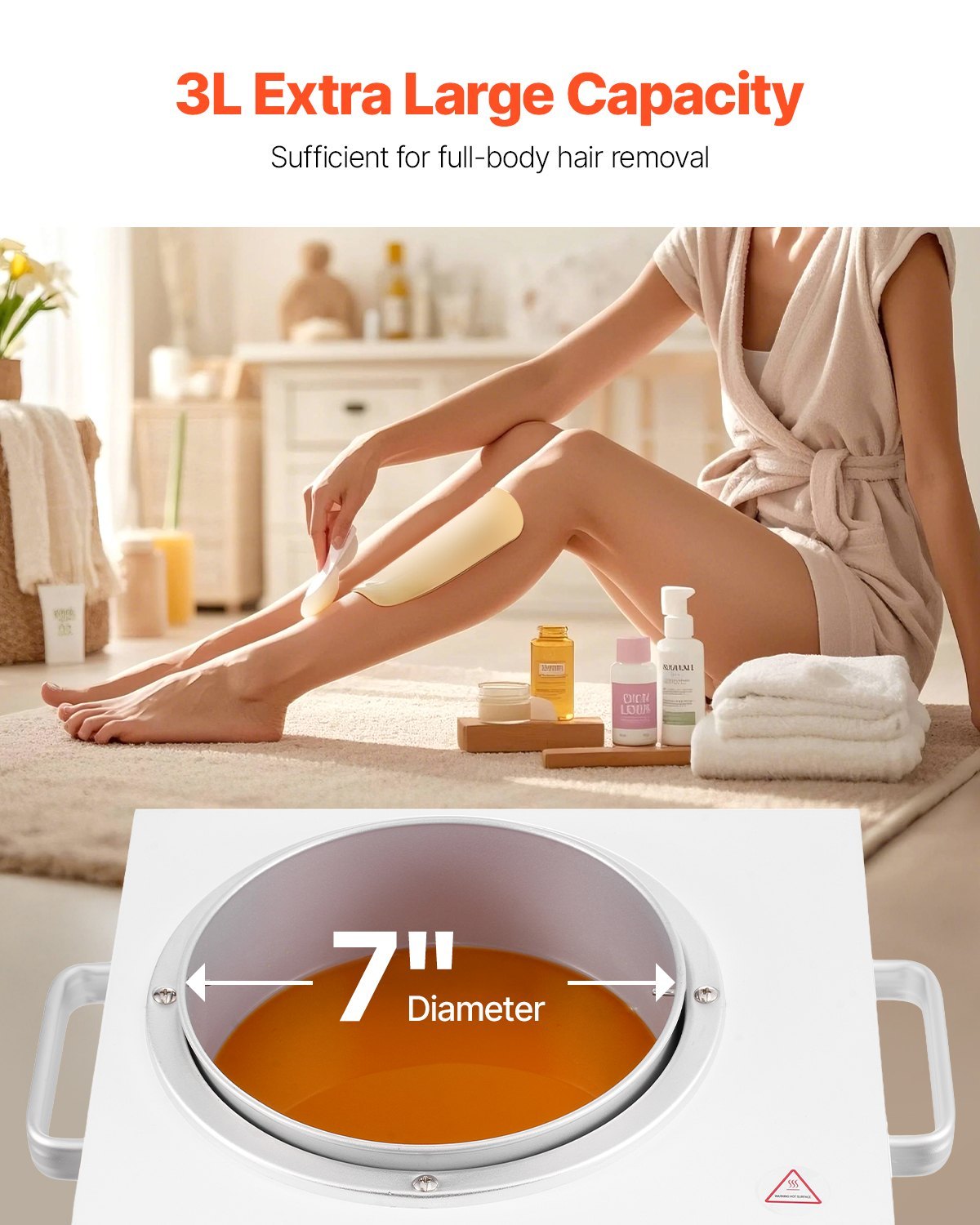 Single Wax Warmer 3000ML 300W Professional Wax Heater Pot For Hair Removal