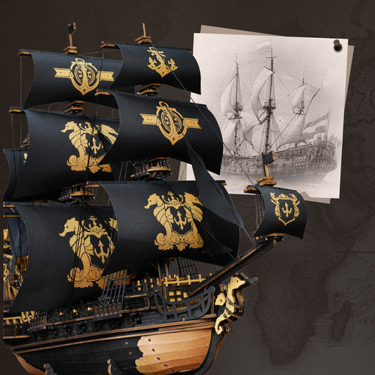 ROKR 3D Wooden Ship Model Kit - Seahorse Bark MCB02 DIY Nautical Puzzle With Moving Parts, Adult Building Project & Unique Maritime Gift For Men