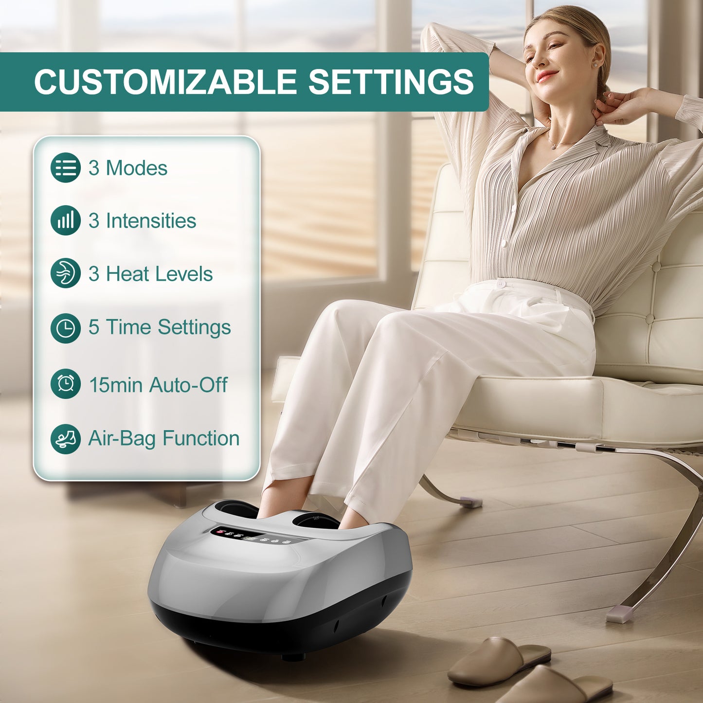 Multifunctional Foot Massager F01 - 15-minute Automatic Timer, Heating Massage, Relieves Fatigue, Cares For Health