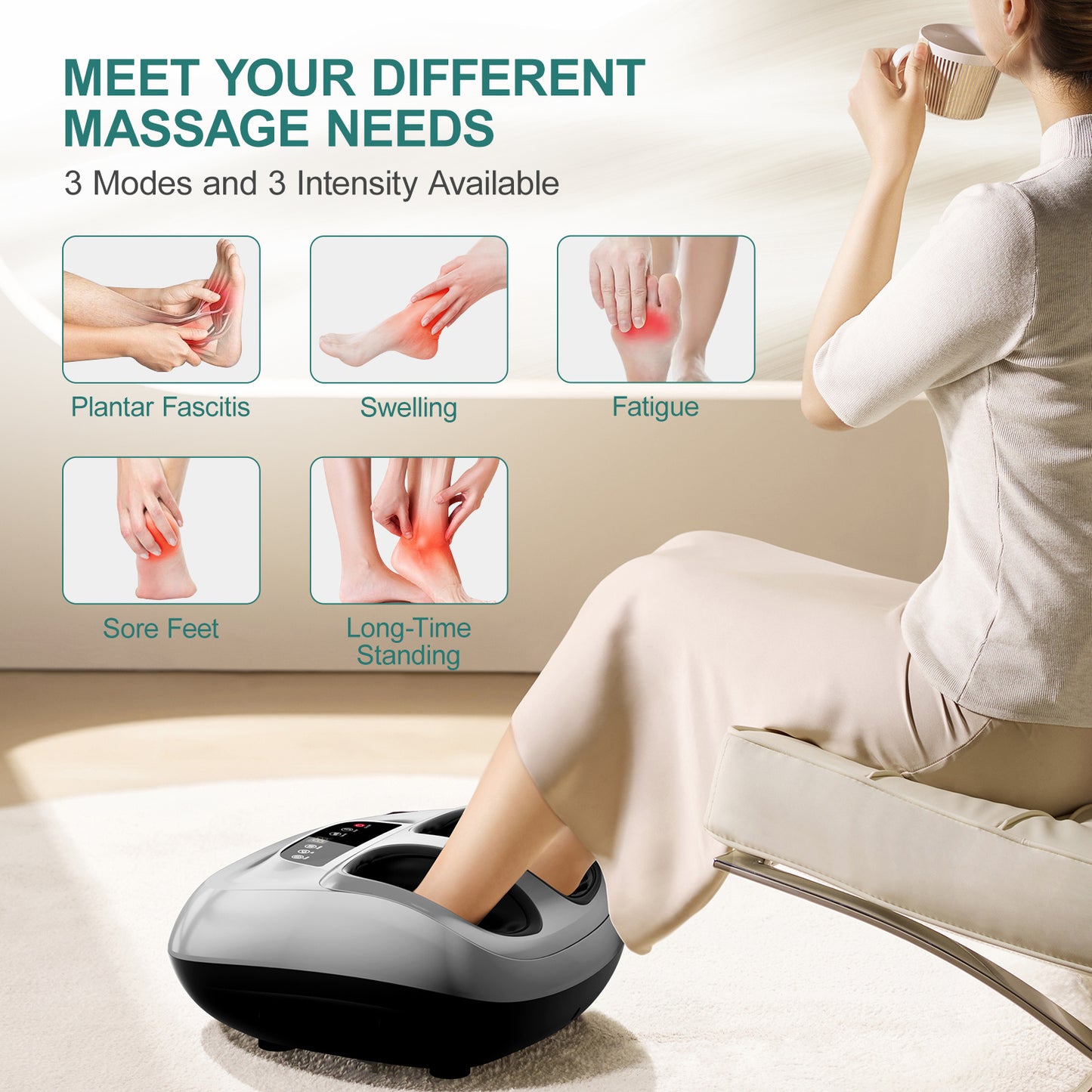 Multifunctional Foot Massager F01 - 15-minute Automatic Timer, Heating Massage, Relieves Fatigue, Cares For Health